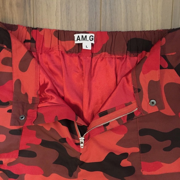 Red Camo Women's Cargo Pants - Picture 4 of 6